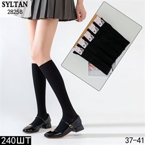 Подростковые гольфы однотонные черные Syltan опт мешками Арт 2825B 21338