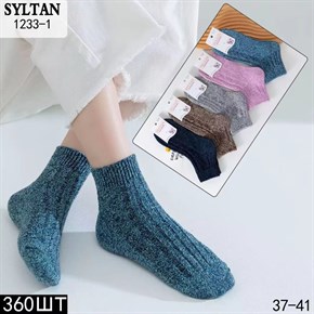 Женские носки зимние вязка собачья шерсть средняя длина Syltan оптом мешками арт 1233-1 1233-1