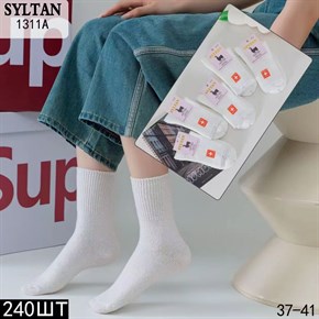 Женские носки шерсть ламы белые медицинские зимние Syltan оптом мешками арт 1311А 1311А
