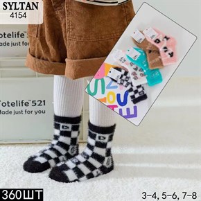 Детские носки зимние шерсть соболь с рисунками ассорти Syltan оптом мешками арт 4154 4154