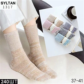 Женские носки термо норка зимние высокие волосатые ассорти SYLTAN оптом мешками Арт 1317 22022