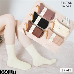 Женские носки термо высокие гладкие зимние ассорти SYLTAN оптом мешками Арт 1327W-6 22183