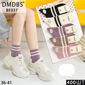 Носки женские с полосами гладкие ассорти DMDBS оптом мешками Арт  BE037 22453