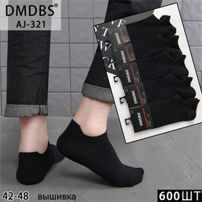 Мужские носки короткие вязка черные однотонные DMDBS опт мешками Арт AJ-321 22507