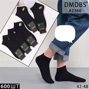 Мужские носки короткие черные однотонные DMDBS опт мешками Арт A2360 22546