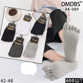 Мужские носки с пальчиками гладкие ассорти DMDBS опт мешками Арт AK-089 22583