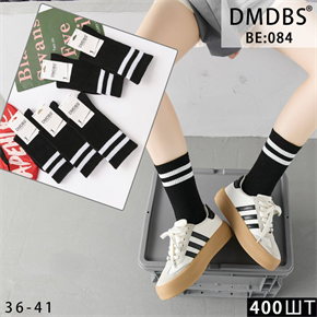 Женские носки с полосами вязка черные однотонные DMDBS оптом мешками Арт  BE:084 22585