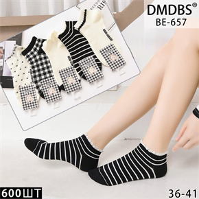Женские носки короткие геометрия ассорти DMDBS оптом мешками Арт  BE-657 22611