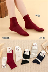 Женские носки ассорти без рисунка Минибс мешками оптом АРТ W01 W01