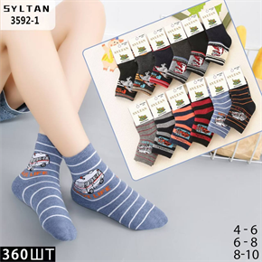 Десткие зимние носки махра динозаврики ассорти SYLTAN мешками оптом Арт 3592 18162