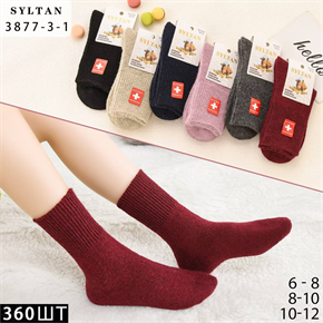 Детские носки кашемир слабая резинка термо гладкие зимние ассорти SYLTAN оптом мешками Арт 3877-3-1 23095