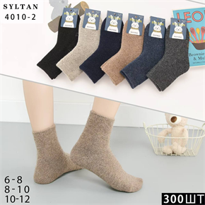 Детские носки зимние махра  гладкие ассорти SYLTAN оптом мешками Арт 4010-2 23100