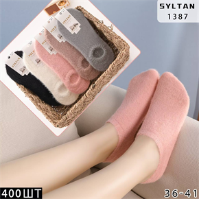 Женские носки зимние норка короткие термо ассорти Syltan оптом мешками Арт 1387 23126