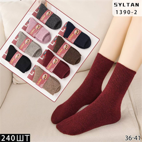Женские носки зимние верблюжья шерсть гладкие термо ассорти Syltan оптом мешками Арт 1390-2 23130