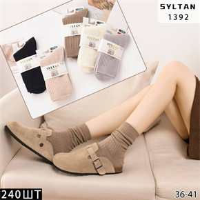 Женские носки зимние шерстяные  вязка термо ассорти Syltan оптом мешками Арт 1392 23133