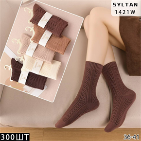 Женские носки зимние шерсть ламы  вязка термо ассорти Syltan оптом мешками Арт 1421 23161