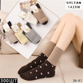 Женские носки зимние кашемир вязка термо с рисунком ассорти Syltan оптом мешками Арт 1429 23168