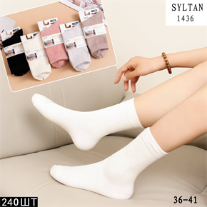 Женские носки зимние шерсть ламы термо ассорти Syltan оптом мешками Арт 1436 23176