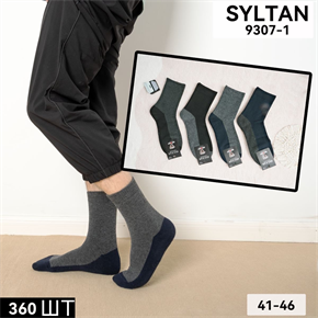 Мужские носки махровые хлопок двухцветные ассорти Syltan оптом мешками Арт 9307-1 23225