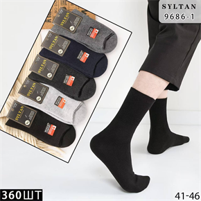 Мужские носки кашемир шерсть с ослабленной резинкой однотонные ассорти Syltan оптом мешками Арт 9686-1 21181