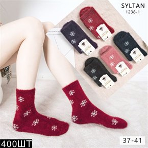Женские носки зимние соболь с рисунком ассорти Syltan оптом мешками арт 1238-1 23236