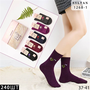 Женские носки зимние шерсть овцы с сердцем Syltan оптом мешками арт 1268-1 1268-1