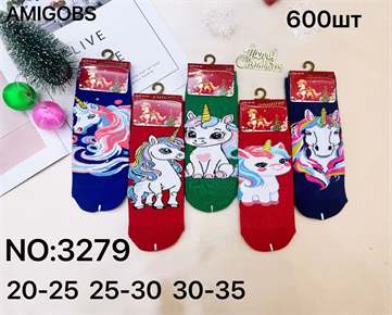 Детские носки зимние термо с рисунком единорога ассорти  Amigobs оптом мешками арт 3279 23249